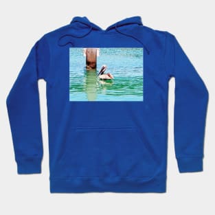 Florida Keys Pelican Floating In The Ocean Hoodie